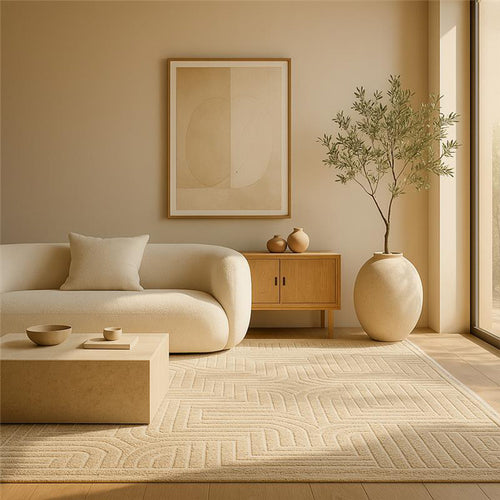 Rug Large Contemporary Modern Design - Beige (290x200 cm) - Rococo - gallery 1