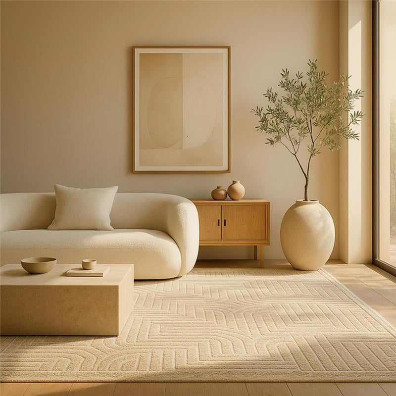 Rug Large Contemporary Modern Design - Beige (290x200 cm) - Rococo - gallery 1