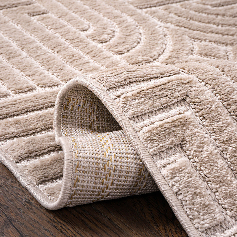 Rug Large Contemporary Modern Design - Beige (160x230 cm) - Rococo - gallery 6