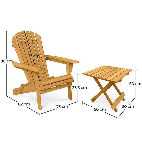 Outdoor Chair and Outdoor Garden Table - Wooden - Alana - gallery 7