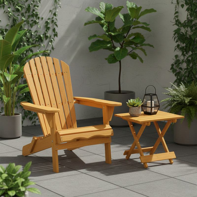 Outdoor Chair and Outdoor Garden Table - Wooden - Alana - gallery 2