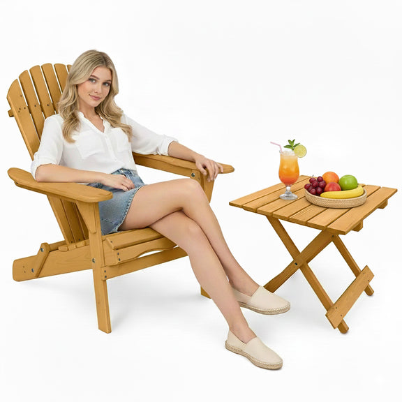 Outdoor Chair and Outdoor Garden Table - Wooden - Alana - gallery 3
