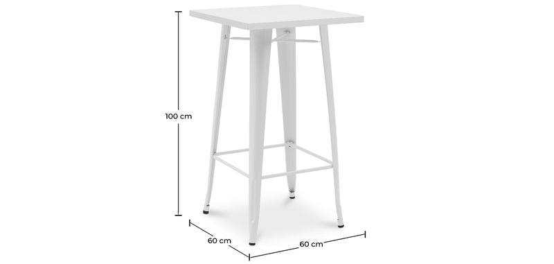 Pack Tabouret de Table Blanc et Pack 2 Tabourets de Bar avec dossier - Design Industriel - Nouvelle Edition - Bistrot Stylix