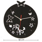 Wanduhr Schmetterlinge und Blumen