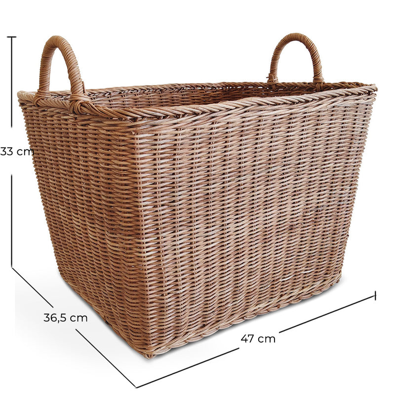 Rattan Basket with Handles - 45x35CM - Luisa - gallery 12
