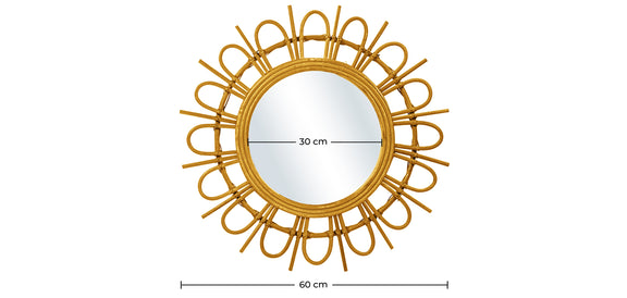 Wall Mirror - Boho Bali Round Design (60 cm) - Miu - gallery 5
