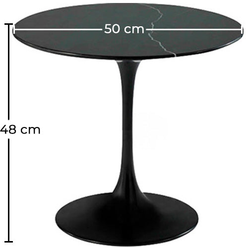 Round Side Table - Marble - Tulip - Dimensions diagram
