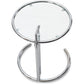 Adjustable Round Side Table - Glass and Steel - Lake - gallery 4