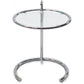 Adjustable Round Side Table - Glass and Steel - Lake - gallery 1