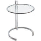 Adjustable Round Side Table - Glass and Steel - Lake - gallery 2