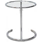 Adjustable Round Side Table - Glass and Steel - Lake - gallery 3