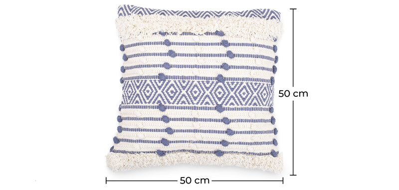 Capa + enchimento para almofada quadrada de algodão, estilo Boho Bali - Lana
