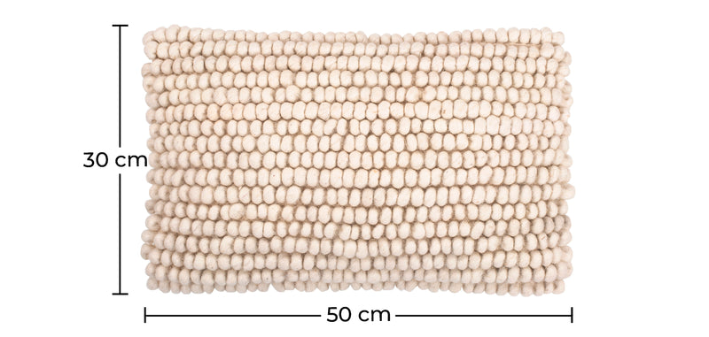 Rectangular Cushion in Boho Bali Style, Wool, cover + filling - Sarah - gallery 6