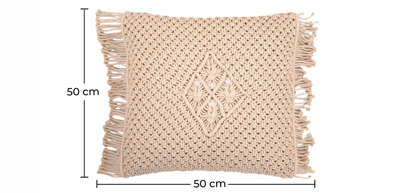Almofada quadrada de algodão ao estilo Boho Bali, capa + enchimento - Sefira