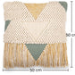 Almofada quadrada ao estilo Boho Bali, algodão e lã, capa + enchimento - Precansa