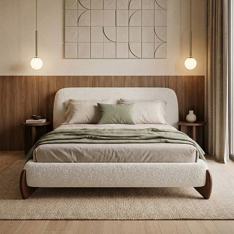 Double bed 160x200 CM Bed - Upholstered in Bouclé Fabric - Dream - gallery 2