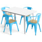Pack Table de salle à manger et 4 chaises de salle à manger avec accoudoirs Design industriel - Nouvelle édition - Bistrot Stylix