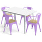Pack Table de salle à manger et 4 chaises de salle à manger avec accoudoirs Design industriel - Nouvelle édition - Bistrot Stylix