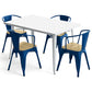 Pack Table de salle à manger et 4 chaises de salle à manger avec accoudoirs Design industriel - Nouvelle édition - Bistrot Stylix