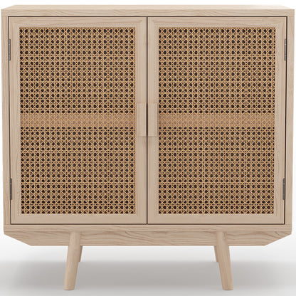 Buffet en Bois Naturel - Design Boho Bali - 2 Portes - Treys