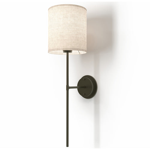 Applique Murale - Lampe Noire avec Abat-Jour en Tissu - Dena
