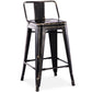 Sgabello da bar con schienale - Design industriale - 60cm - Nuova edizione - Stylix