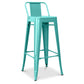 Bar Stool with Backrest - Industrial Design - 76cm - New Edition - Stylix