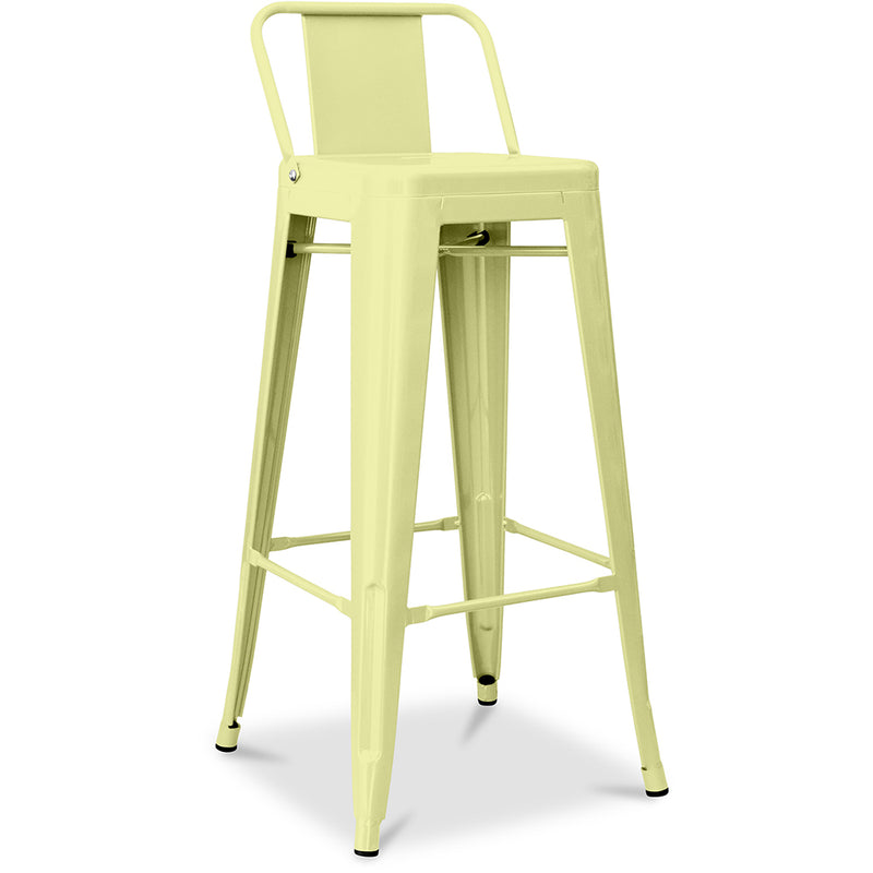 Tabouret de bar avec dossier - Design industriel - 76cm - Nouvelle édition - Stylix