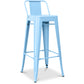 Bar stool with backrest - Industrial design - 76cm - New edition - Stylix