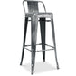 Bar stool with backrest - Industrial design - 76cm - New edition - Stylix