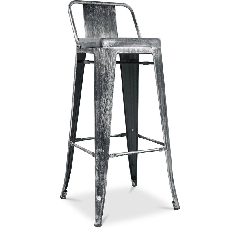Tabouret de bar avec dossier - Design industriel - 76cm - Nouvelle édition - Stylix