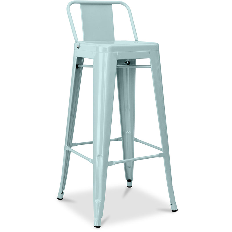Banco Bar com Encosto - Desenho Industrial - 76cm - Nova Edição - Stylix