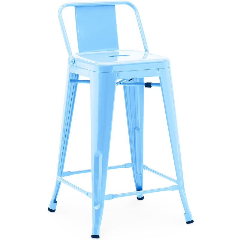 Bar Stool with Backrest - Industrial Design - 60cm - New Edition - Stylix