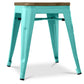 Industrial Design Stool - Wood and Steel - 45cm - Stylix
