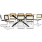 Pack Table à manger design en bois (220cm) & 8 chaises de salle à manger en rotin - Bruna