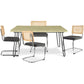 Pack Table à manger design industriel 120cm & 4 chaises à manger en rotin - tapisserie en velours - Martha