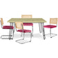 Pack Table à manger design industriel 120cm & 4 chaises à manger en rotin - tapisserie en velours - Martha