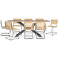 Pack Table à manger design en bois (200cm) & 8 Chaises à manger en rotin - Bruna