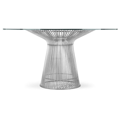 Round Dining Table - Glass and Metal - Barrel - gallery 1