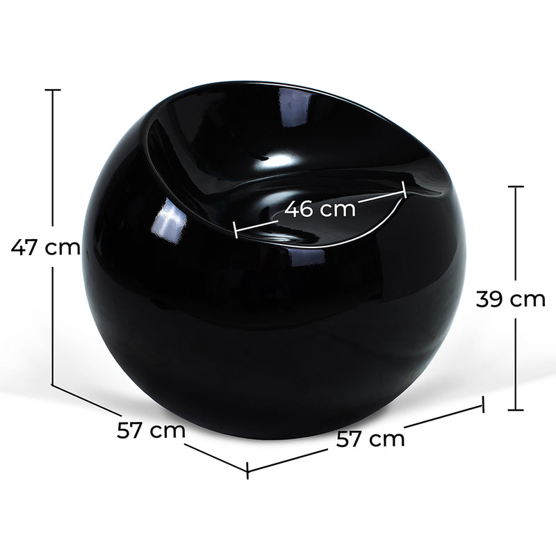 Ball Chair Modern with Contemporary Design in ABS – Shiny Round Seat for Home and Office – Circle - gallery 8