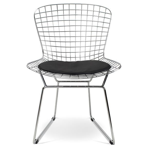 Dining Chair in Steel – Grid Design with Cushion – Lived - gallery 1