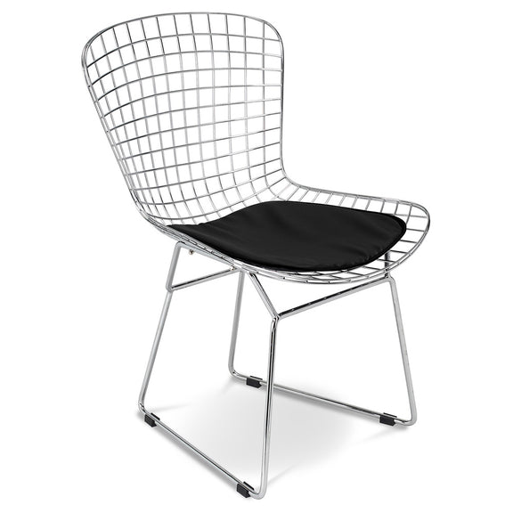 Dining Chair in Steel – Grid Design with Cushion – Lived - gallery 3