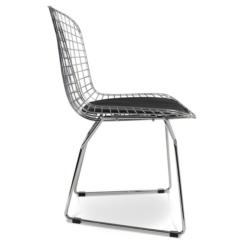 Dining Chair in Steel – Grid Design with Cushion – Lived - gallery 5