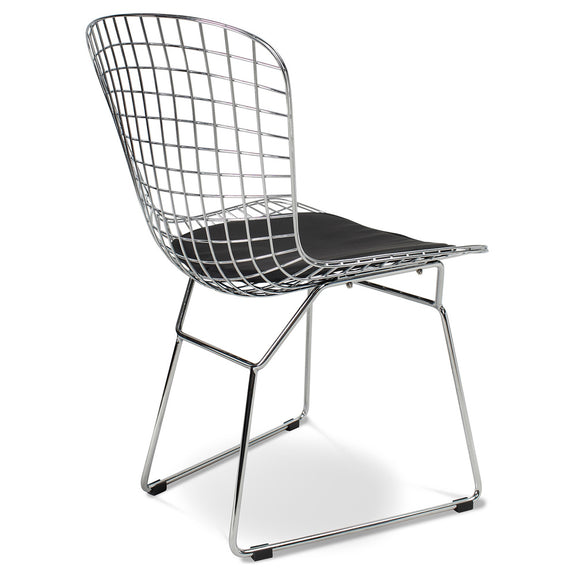 Dining Chair in Steel – Grid Design with Cushion – Lived - gallery 7
