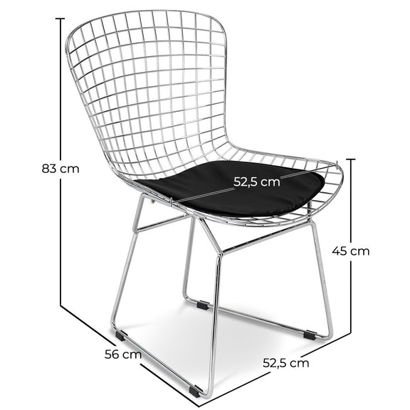 Dining Chair in Steel – Grid Design with Cushion – Lived - gallery 11
