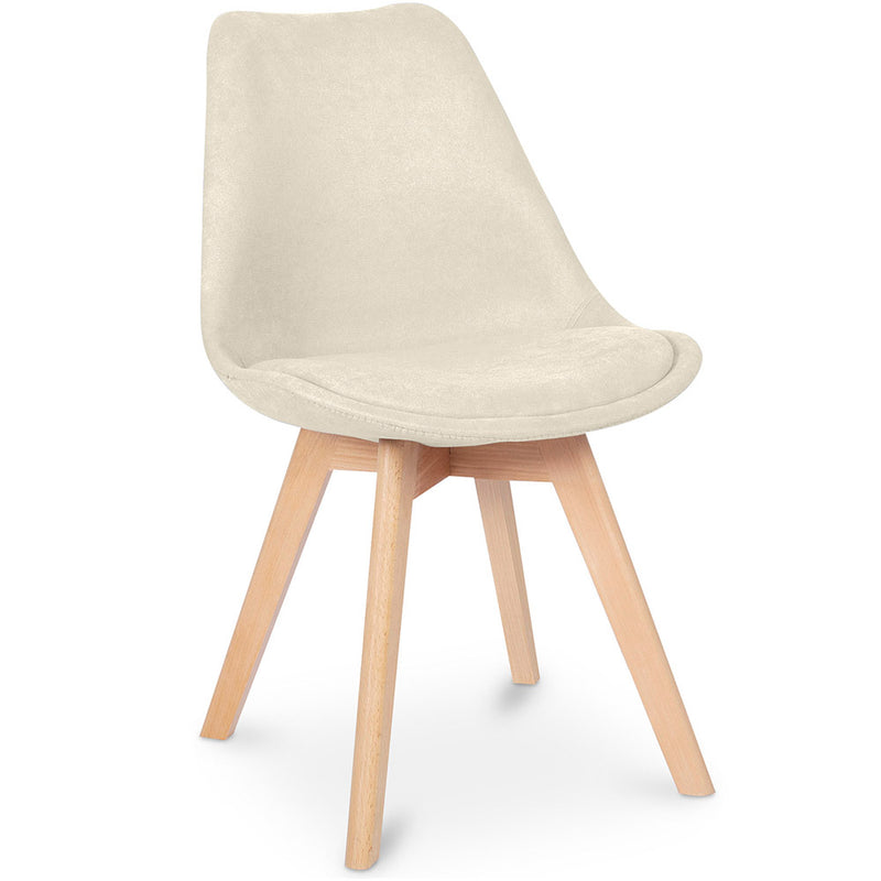 Chaise de salle à manger tapissée de tissu - Style scandinave - Denisse