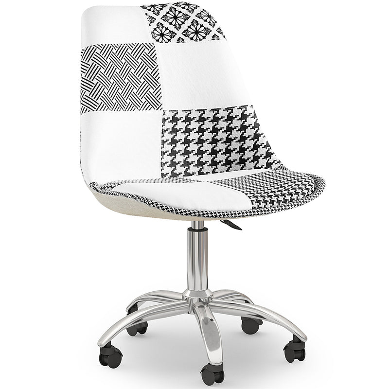Chaise de Bureau Pivotante - Tissu Patchwork - Sam