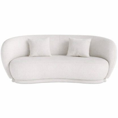 Curved Sofa - 3 Seater - Boucle Fabric - Curvy