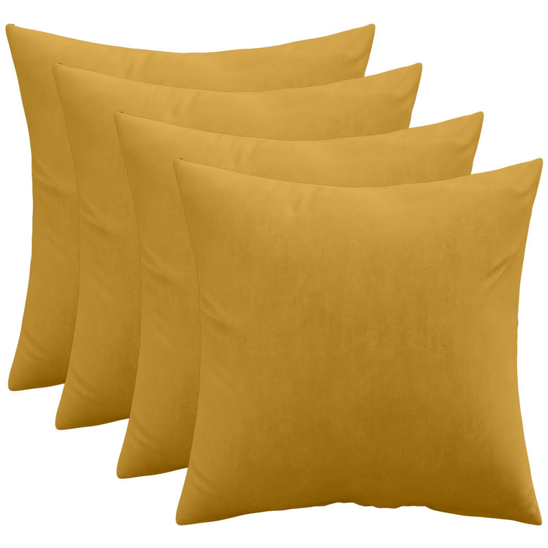 Lot de 4 coussins en velours - housse et rembourrage - Mesmal