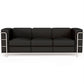 3-Sitzer-Sofa mit Kunstlederbezug und stabilem Metallrahmen von Lecur, modernes Wohnzimmermöbel